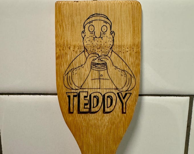 Bob's Burgers Teddy Bamboo Laser Engraved Spatula