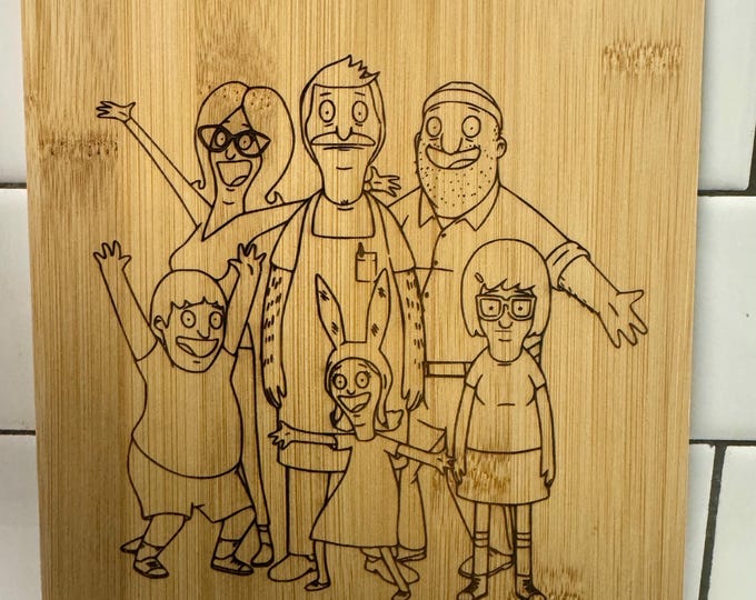 Bob's Burgers Bamboo Laser Engraved Cutting Board