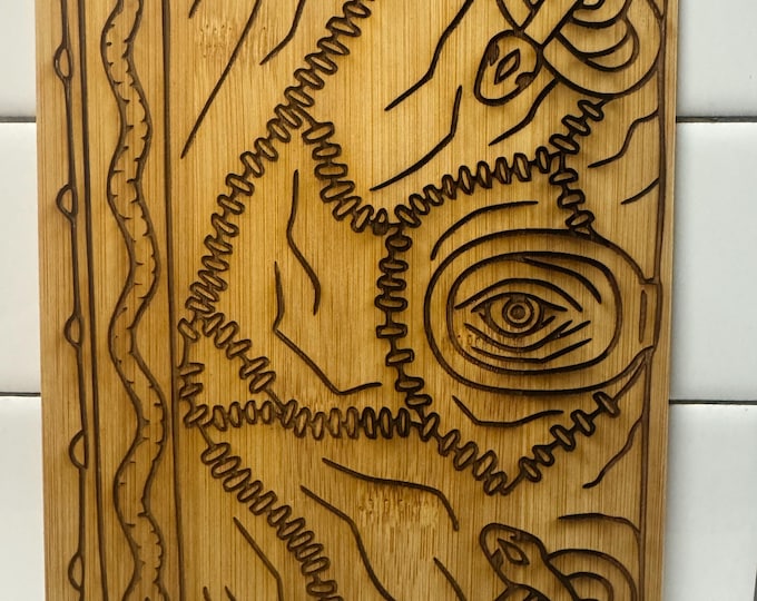 Hocus Pocus Book - Small cutting board or cheese board - Handmade Bamboo Laser Engraved