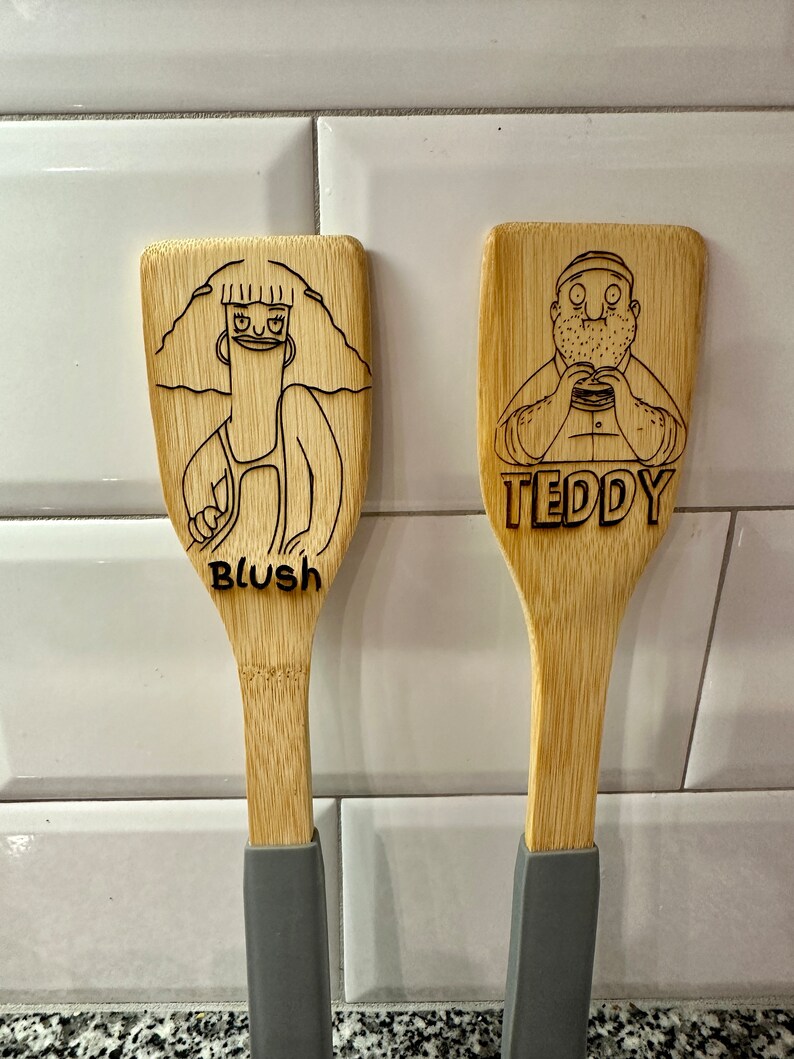 Bob's Burgers Laser Engraved Bamboo Spatula Bob Linda Etsy