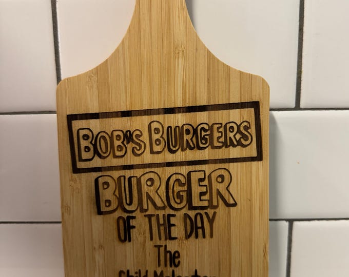Bob's Burgers "Burger of the Day" Child Molester comes with candy! small Bamboo Cutting Board