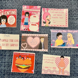 Cartes de Saint-Valentin imprimables adaptées aux enfants et aux écoles de Bob's Burgers