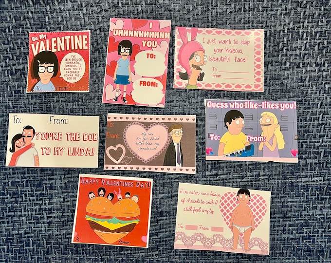 Bob's Burgers Kid and School Friendly Printable Valentine's Day Cards