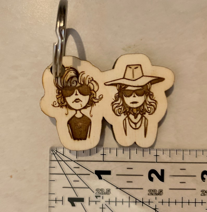 Thelma and Louise wooden handmade keychain BFF best friend gift