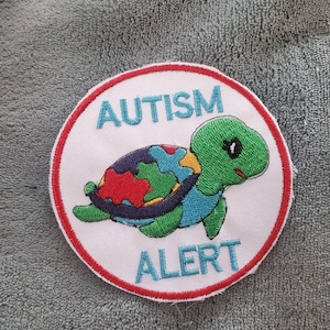 Autism turtle alert patch