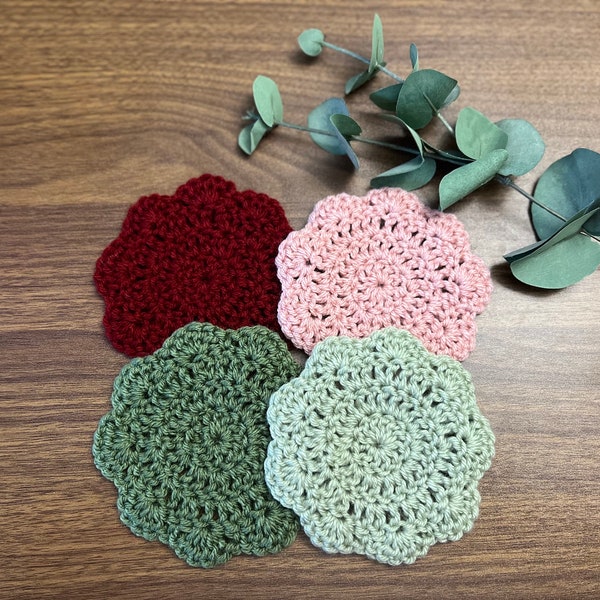 Handmade Crochet Coasters, Crochet Doily, Drink Coaster Sets