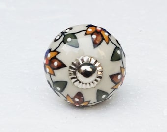 Multicolor Cabinet Drawer Knobs - Countryside Hand Painted Ceramic Door Pull Handle for Kitchen Drawers Cupboard Boho Furniture Hardware