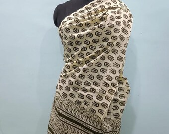 Paréo en coton, paréo de plage, écharpe longue, grand paréo, couvre-vêtements, écharpe en tissu doux, châle tendance, paréo de plage imprimé main bloc Zari