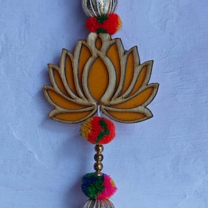 Multicolor Indian Wholesale Lot Latkan Indian Wedding Decoration, Mehndi Decor Party Backdrop, pom pom, Gota Hangings with hanging bell