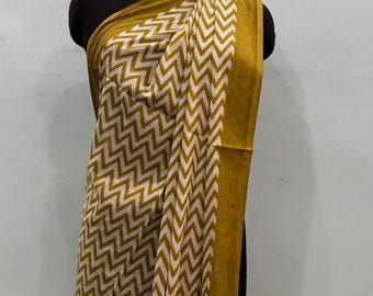 Paréo enveloppant de plage, écharpe longue, grand paréo, couvre-vêtements, écharpe en tissu doux, châle tendance paréo de plage paréo en coton zari imprimé bloc fait main