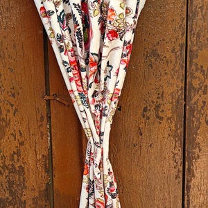 Indian Cotton Velvet Curtain, Curtain, Boho Curtain, Luxury Drapes, Housewarming Gift Colourful Decor Handmade White Floral Print