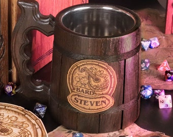 DnD Bier Geschenktasse | Set mit 16 DnD-Klassen- und Monster-Designs | RPG-Tischzubehör | Dungeon Master Geschenk | Geburtstagsgeschenk | DNDv4