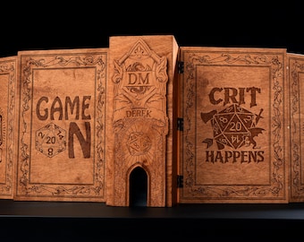 Dungeon Master Screen - RPG DM Screen with Dice Tower. Foldable D&D and Daggerheart Game Master Gift