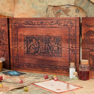 Dungeon Master Screen | Wooden RPG screen gift | dnd gift | Table top Games | Pathfinder | DM Gifts | DMS 2