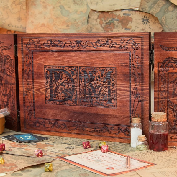 Dungeon Master Screen | Wooden RPG screen gift | dnd gift | Table top Games | Pathfinder | DM Gifts | DMS 2