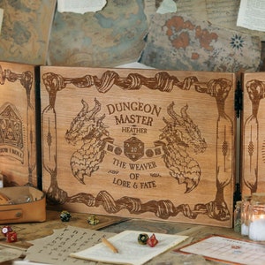 Custom Dungeon Master Screen | Wooden RPG screen gift | Table top Games | Pathfinder | DM Gifts | DMS 1
