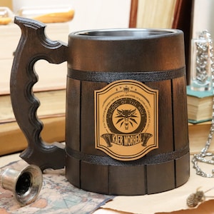School of Wolf Mug | Medallion Personalized Gift | Gamer gift | One year anniversary gifts for boyfriend Kaer morhen W5