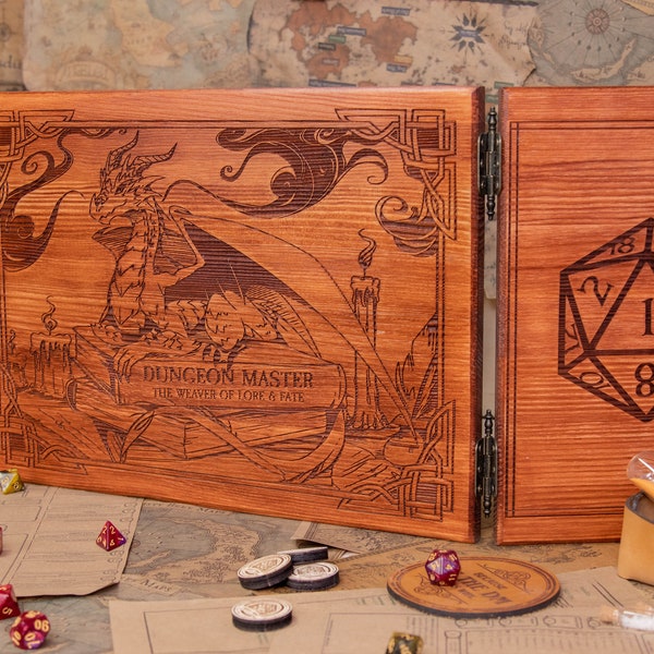 Game Master Screen | Wooden RPG screen gift | Dungeon Master Gift | Table top Games | Pathfinder | DM Gifts | DMS 3
