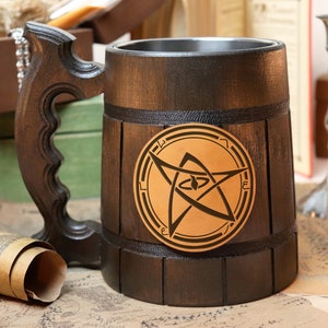 Elder Sign Gift Mug |Ocult gift |  Kraken Mug | Lovecraft mug | Cthulhu RPG Beer Stein | H.P. Lovecraft Mug