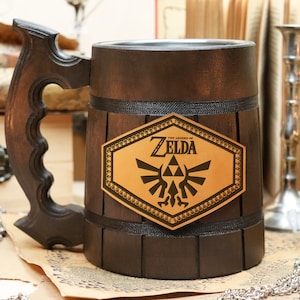Zelda Beer Mug Ocarina of Time Gift Zelda Ornament Tankard Triforce Beer Stein Gamer Gift for Him