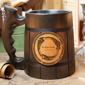 TES Personalized Beer Mug, Custom Beer Stein, Gift For Friend, Beer Tankard, Gift for Him, Beer Lover Gif