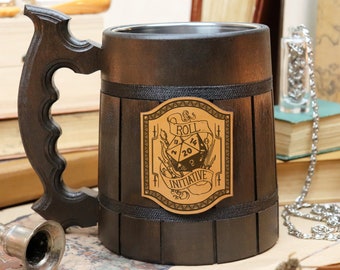 Custom DnD Mug | DnD Gift | Dungeon Master Gift | DnD Inspired Tabletop Role Playing Gaming Party D&D Tankard Gamer Roll DND18