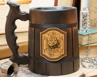 Taza DnD personalizada / Regalo DnD / Regalo de Dungeon Master / Juego de rol de mesa inspirado en DnD Fiesta de juegos D&D Tankard Gamer Roll DND18