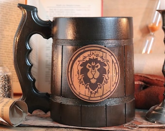 Gamer Becher Personalisierter Holzbecher, MMORGP Geschenke Becher Gamer Geschenk Epischer Becher WW4