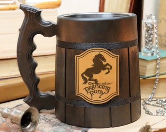 Boccale da birra con pony rampante / regalo di Natale / regalo per lo sposo VP1