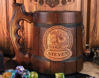 DnD-biercadeaumok | Set van 16 DnD Class- en monsterontwerpen | RPG-tafelaccessoire | Dungeon Master-cadeau | Verjaardagscadeau | NSv4
