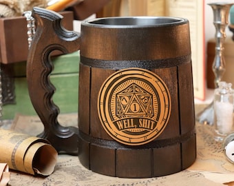 Eh bien, merde Mug | Cadeau MdD | Cadeau de maître de donjon | Inspiré du D&D, jeu de rôle sur table, jeu de rôle, cadeau pour gamer Tankard D&D, DND8