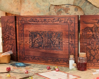 Dungeon Master Screen | Wooden RPG screen gift | dnd gift | Table top Games | Pathfinder | DM Gifts | DMS 2