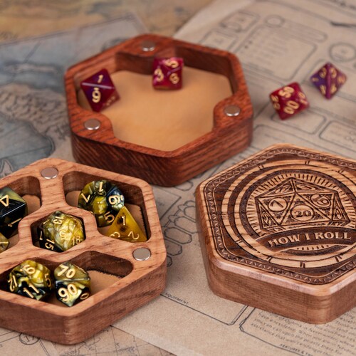 Engraved RPG Gaming Dice Box Dnd Dice Vault Dice Holder Etsy