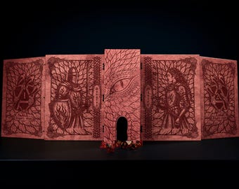 Dungeon Master Screen - RPG DM Screen with Two Way Dice Tower. Foldable D&D and Daggerheart Game Master Gift DTST4