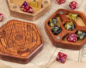 DnD Gaming Dice Box | Dice case | Dungeons and Dragons Dice holder for 7 dices | Dice Vault Gift Box | DNDB5