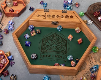 Dice Tray, Rolling Dice, RPG, Dice Organizer, Gifts for DND Player, Daggerheart Dice Box Tray RPG Dice Rolling Mat Tabletop Games D&D HT2