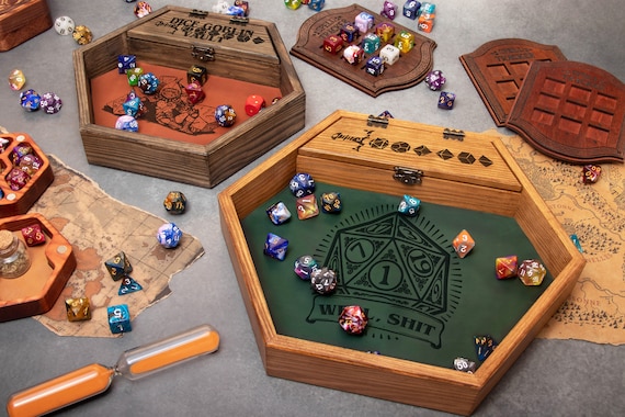 Dice Tray, Rolling Dice, RPG, Dice Organizer, Gifts for DND Player, Daggerheart Dice Box Tray RPG Dice Rolling Mat Tabletop Games D&D HT2