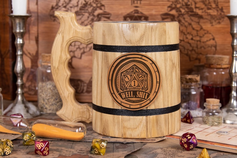 Well shit Mug DnD Gift Dungeon Master Gift DnD Inspired Tabletop Role Playing Gaming Party D&D Tankard Gamer Gift DND8 White-colored mug