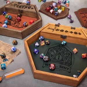Dice Tray, Rolling Dice, RPG, Dice Organizer, Gifts for DND Player, Daggerheart Dice Box Tray RPG Dice Rolling Mat Tabletop Games D&D HT2