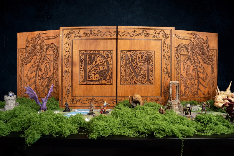 Dungeon Master Screen | Wooden RPG screen gift | dnd gift | Table top Games | Pathfinder | DM Gifts | DTS 1 image 1
