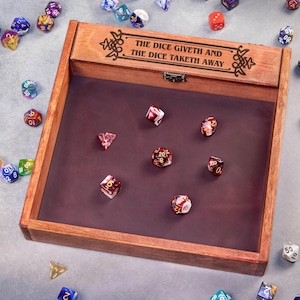 Plateau en bois personnalisé pour dés du MDN, tapis à roulettes pour dés RPG, jeux de table, cadeau D&D pour les dés de joueur | WT3 |