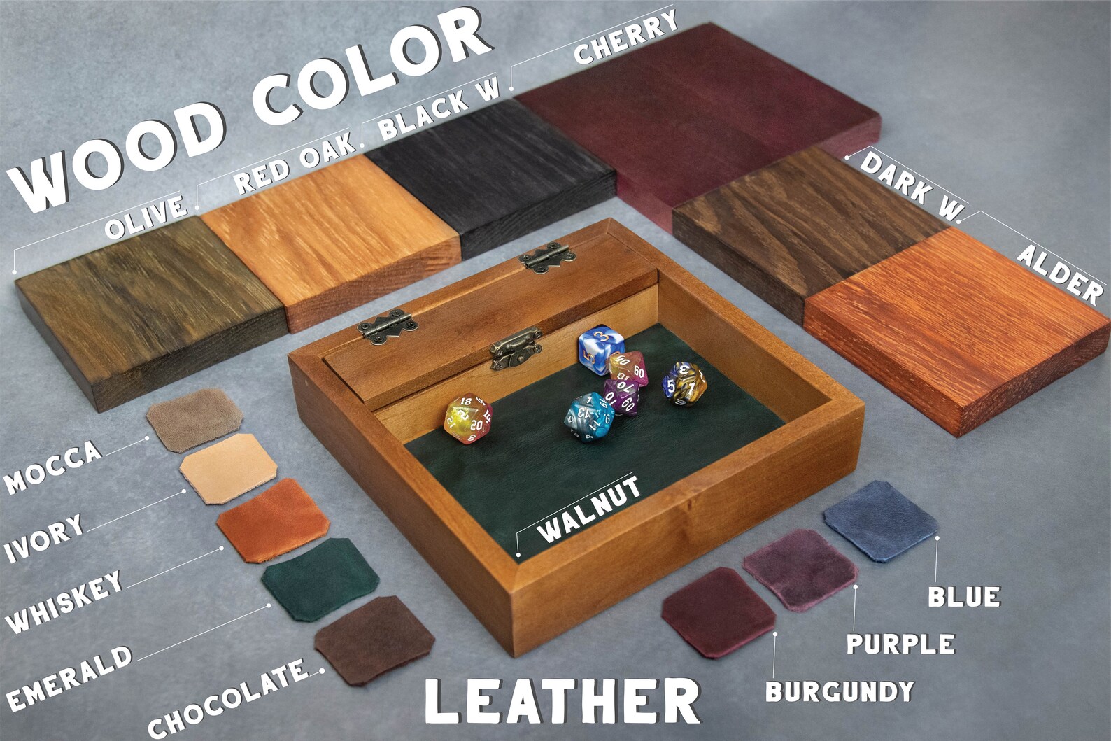 Custom Wooden DND Dice Box Tray RPG Dice Rolling Mat Tabletop Etsy