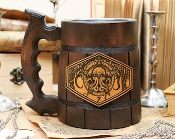 Kraken Mug | Arkham Horror Mug  | Lovecraft Gift Mug | Cthulhu RPG Beer Stein | Custom Mug | H.P. Lovecraft Mug LC1
