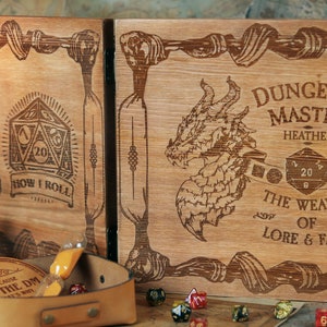 Custom Dungeon Master Screen Wooden RPG screen gift Table top Games Pathfinder DM Gifts DMS 1 image 8