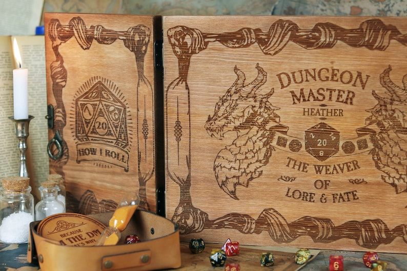 Custom Dungeon Master Screen Wooden RPG screen gift Table top Games Pathfinder DM Gifts DMS 1 image 8