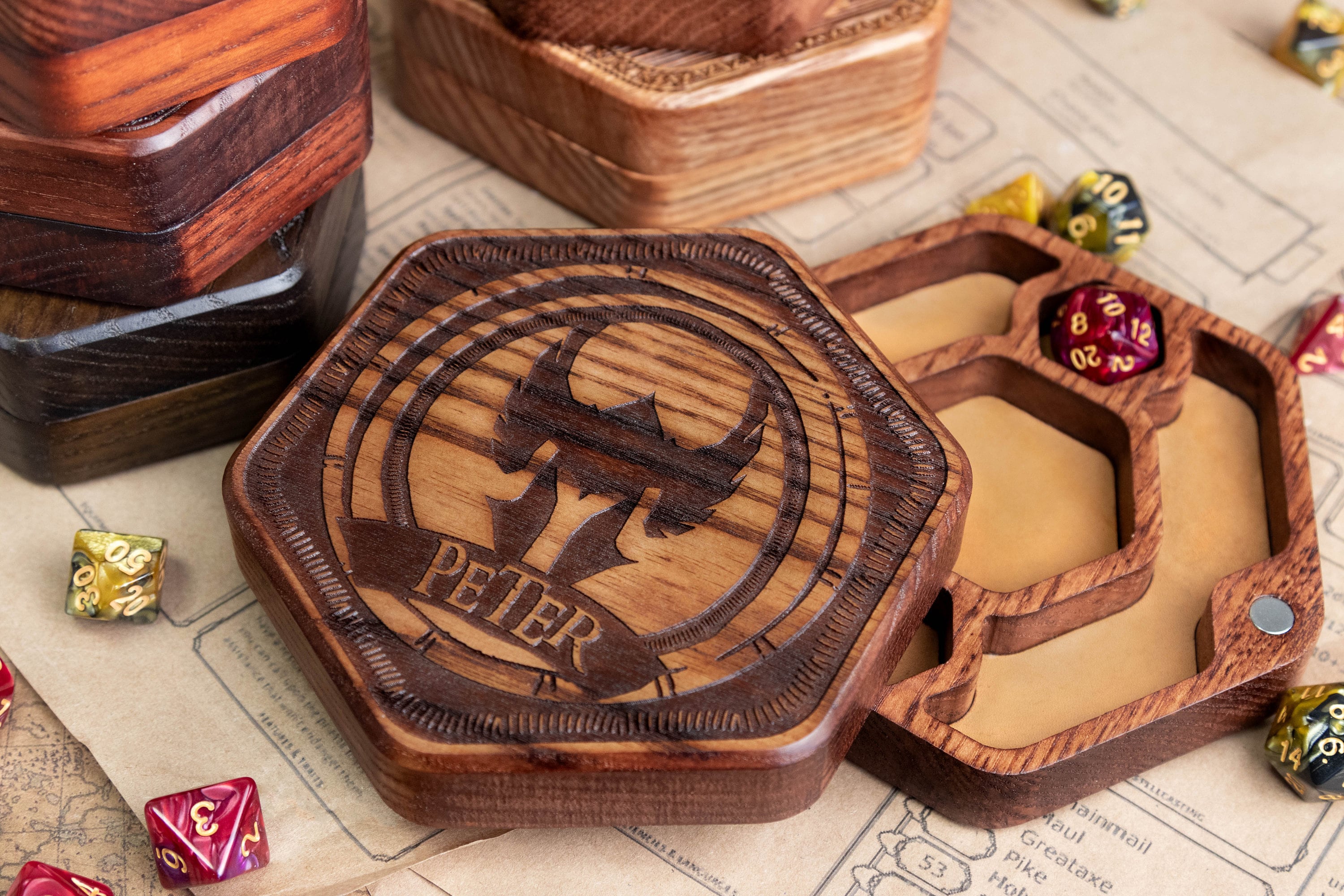 Engraved D&D Gaming Dice Box DnD Class Dice Set Box RPG Etsy