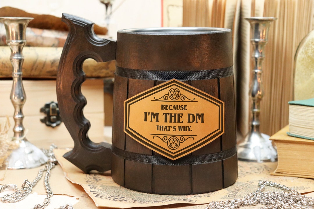 Dungeon Master Mug - Personalized D&D Beer Tankard - I Am DM