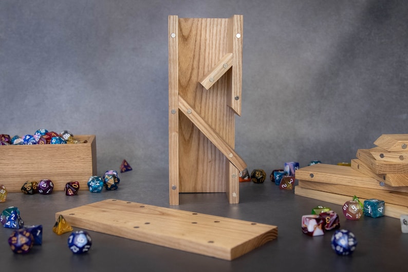 Dice Tower Dnd Dice Tray Dungeons and Dragons Wood Etsy