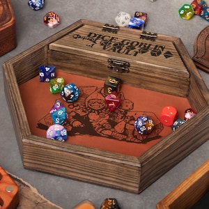 Goblin Würfelbox, Rollenwürfel, RPG Würfelbox, Geschenke für DND Player Würfel Rolling Mat Tabletop Spiele D&D HT1