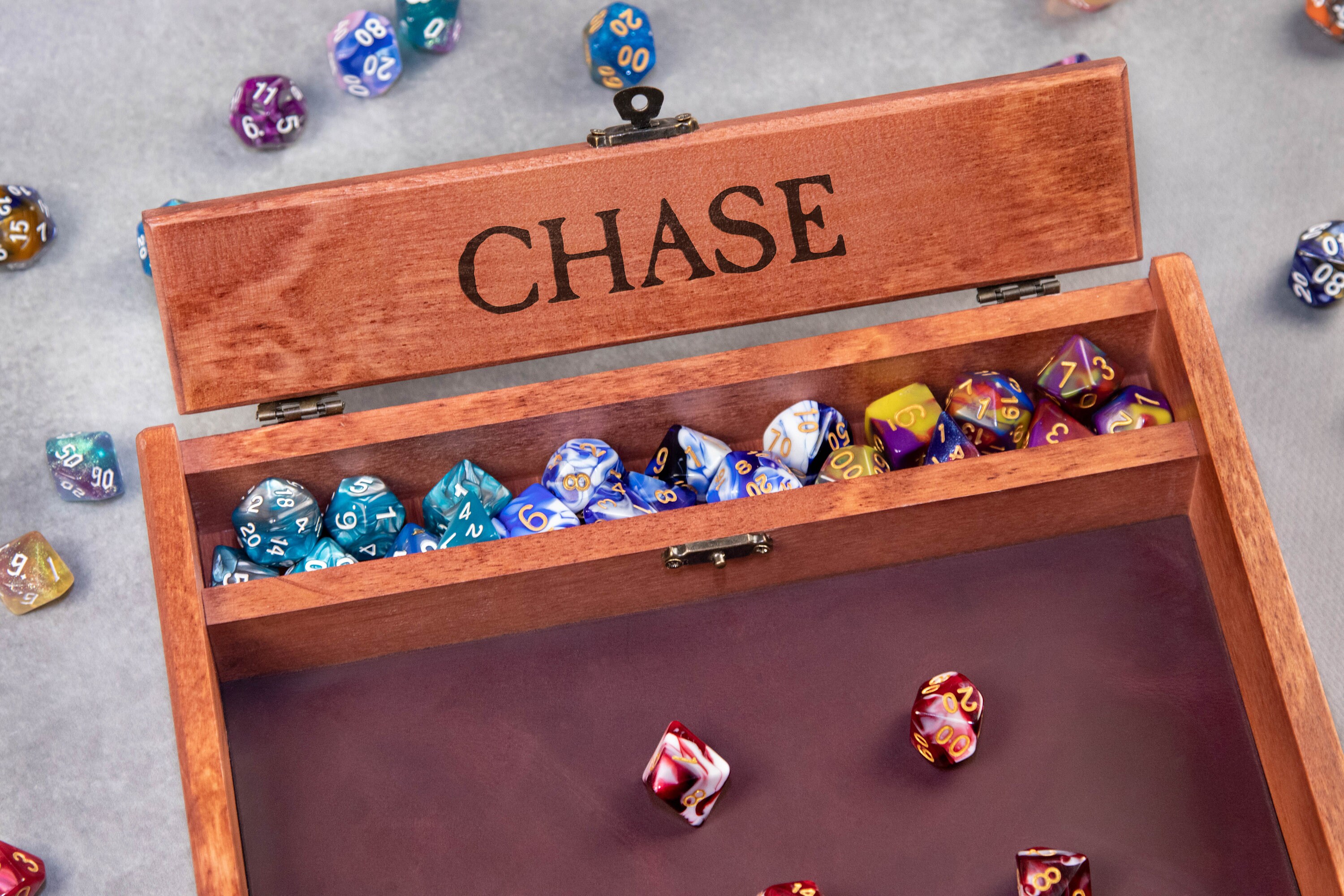 Custom Wooden DND Dice Box Tray RPG Dice Rolling Mat Tabletop Etsy